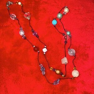 Gorgeous Colorful Beaded Statement String Necklace
